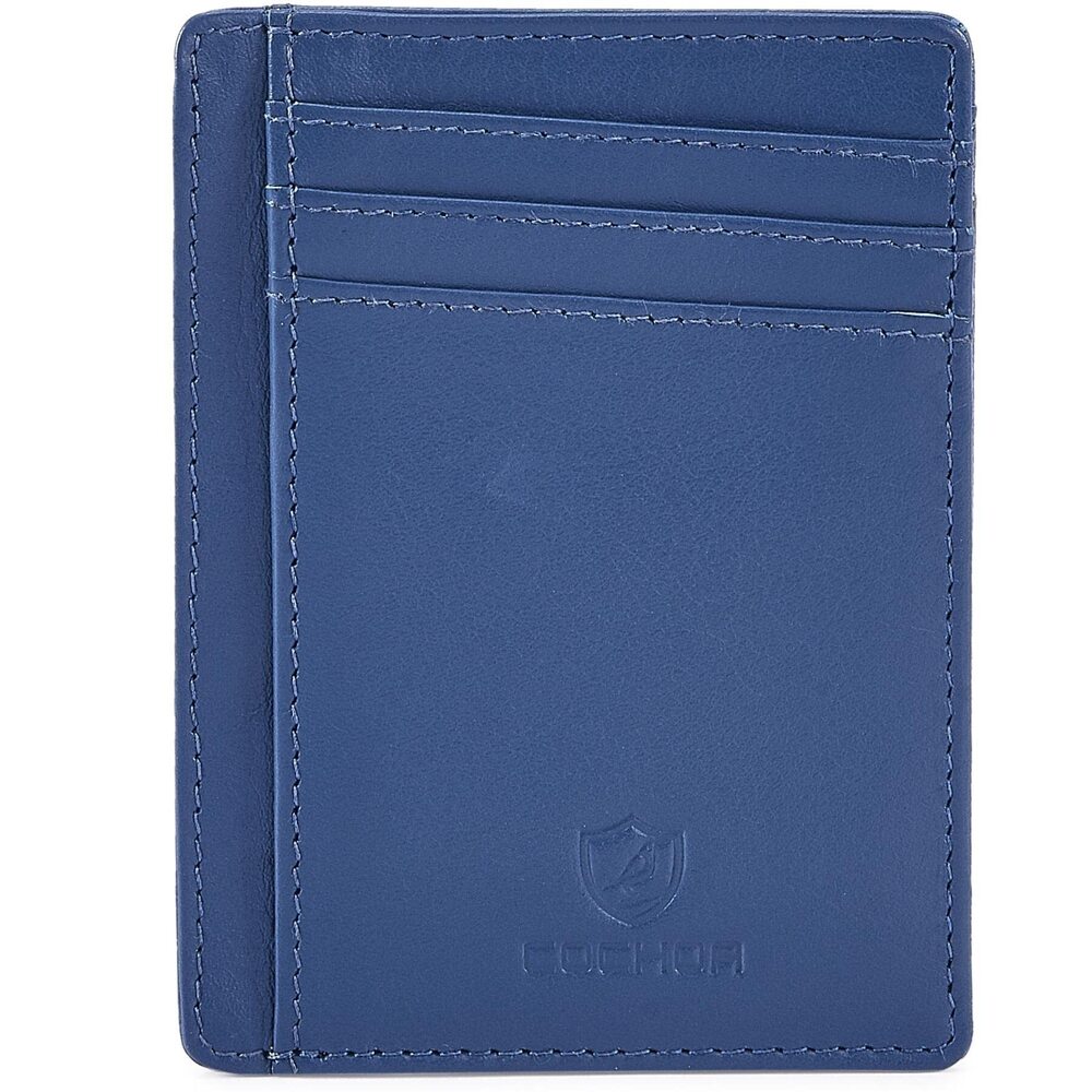 4691 Front Pocket Wallet Slim Minimalist Real Leather RFID Blocking Credit